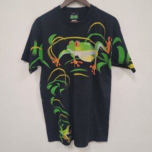 Vintage Radical‎ Nature Mens Graphic Frog T Shirt Size L Nature Cyber Punk 90S